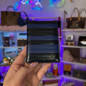 Christian Dior Homme Black & Blue Leather Bi-Fold Wallet Men’s
